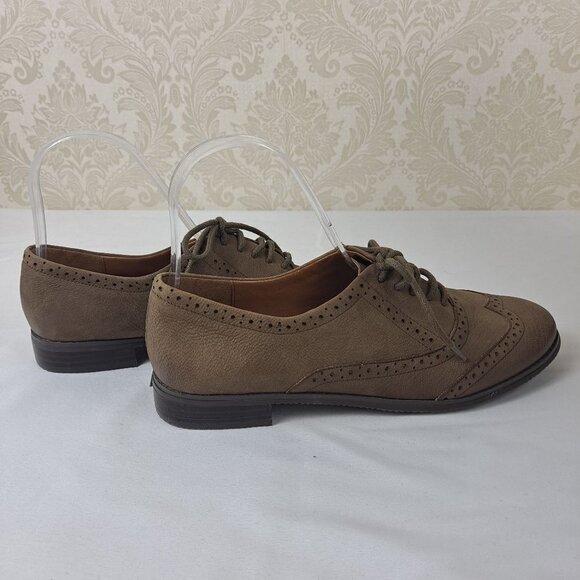 Arturoo Chiang Size 7M Olive Green/Brown Leather Lace Up Wingtip Loafer NWT - Picture 6 of 14